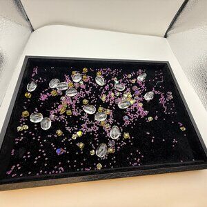 Mixed Glass Bead Lot Clear Pink Yellow Faceted Seed Beads Jewelry Making